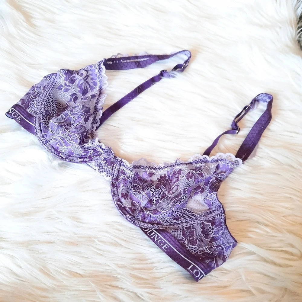 Lounge Purple Lace Luxe Balcony Bra 32C_4